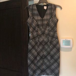 Reiss Black with white check dress